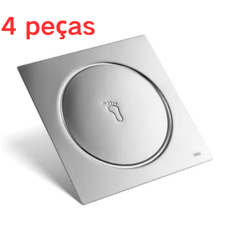 Ralo Click Inteligente 10x10cm cromagem Aço Inox Banheiro evitar odor Drenagem rápida