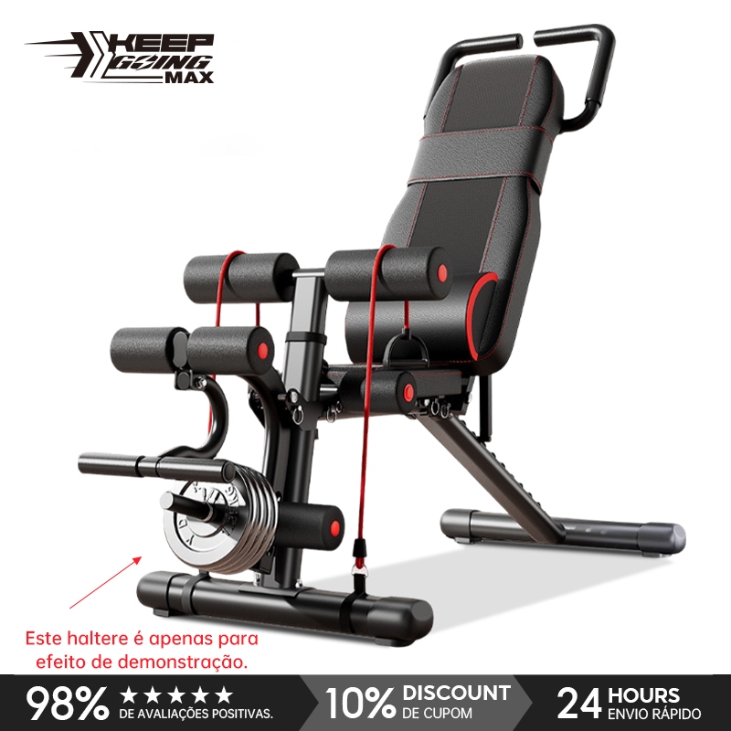 Banco De Peso Ajustável 6 Em 1 Com Capacidade De 450 Kg-Plano , Inclinado , Dezembro 7 ° Posições Para Exercícios De Gin em Oferta na Shopee