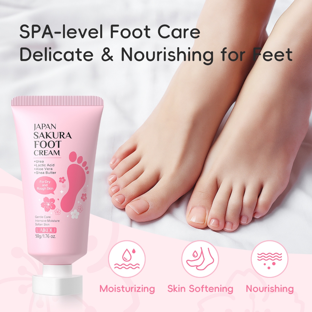 LAIKOU Japão Sakura Creme Para Pés 50g-Umidade Intensa Saltos Secos Ásperos Rach