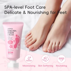 LAIKOU Japão Sakura Creme Para Pés 50g-Umidade Intensa Saltos Secos Ásperos Rachados Com Ácido Lático , Manteiga De Kari