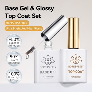 BORN PRETTY 15ml Super Top Coat E Base Gel Unha Polonês Para Verniz Semi-Permanente Supri…