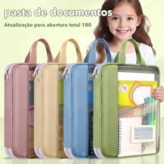 Bolsa de documentos Huajie bolsa de arquivo transparente bolsa de mão para estudantes bolsa de livros bolsa para testes em Oferta na Shopee