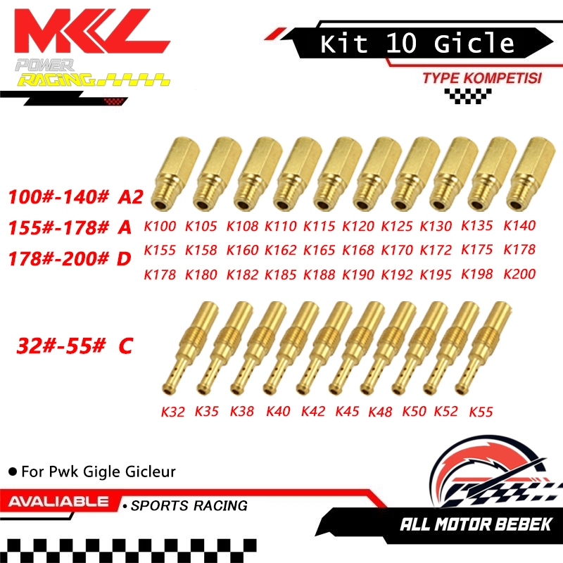 Kit 10 Gicle Esguicho Alta Koso Oko Pwk Gigle Gicleur