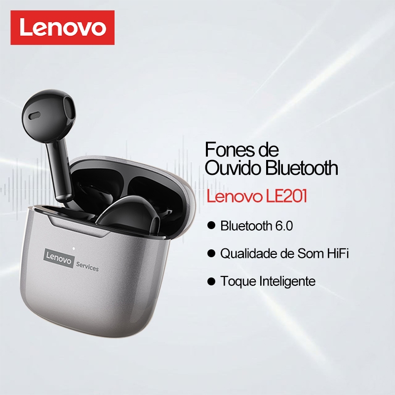 Lenovo LE201 Bluetooth 6.0 Fones De Ouvido Alta Fidelidade Qualidade Som Toque Inteligente em Oferta na Shopee