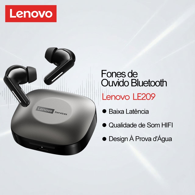 Lenovo LE209 Fones De Ouvido Bluetooth Intra-Auriculares De Baixa Latência À Prova D'água Qualidade De Som HIFI em Oferta na Shopee