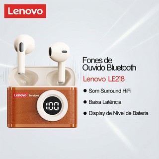 Fones De Ouvido Bluetooth Lenovo LE218 Hi Fi Surround Sound Exibição De Nível De Bateria De Baixa Latência Modelo De Câm