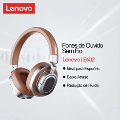 Fones De Ouvido Bluetooth Sem Fio Lenovo LE602 Com Redução De Ruído De Baixo Atraso E Ajuste Confortável Para Esportes