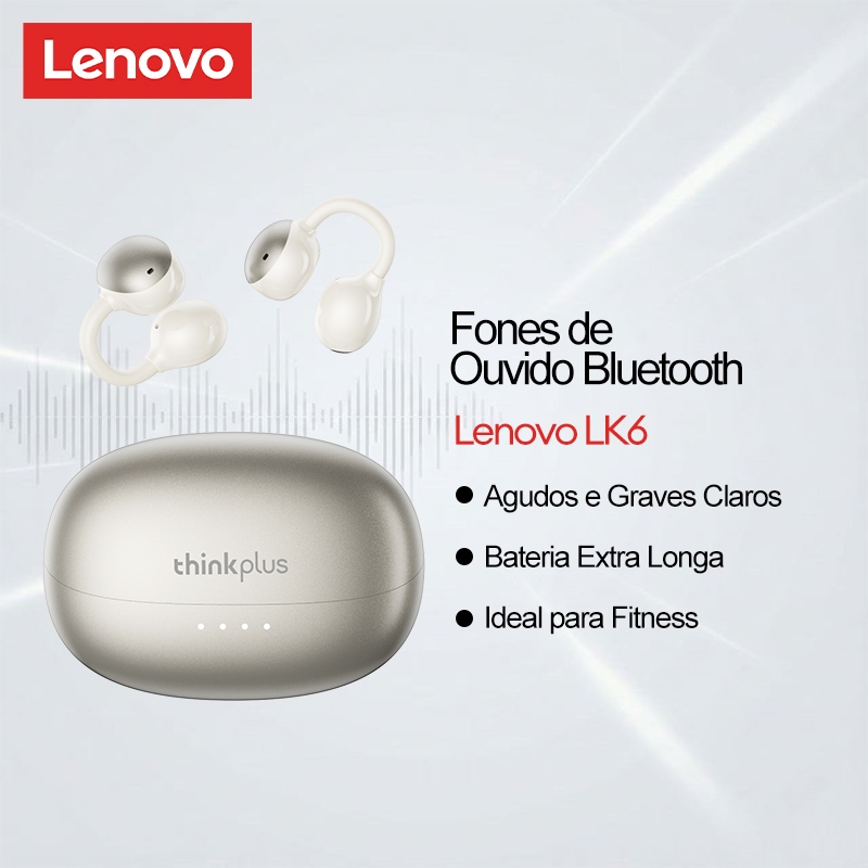 Lenovo LK6 Fone De Ouvido Bluetooth Limpar Alto E Baixo Uso Extralongo Para Físico em Oferta na Shopee