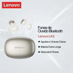 Lenovo LK6 Fone De Ouvido Bluetooth Limpar Alto E Baixo Uso Extralongo Para Físico