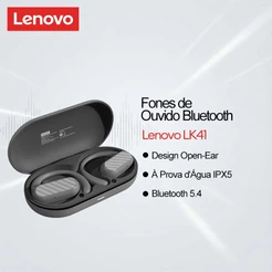 Lenovo LK41 Open-Ear T Fones De Ouvido Bluetooth HiFi Sound IPX5 À Prova D'água Com Ajuste Estável Para Esportes Bluetoo