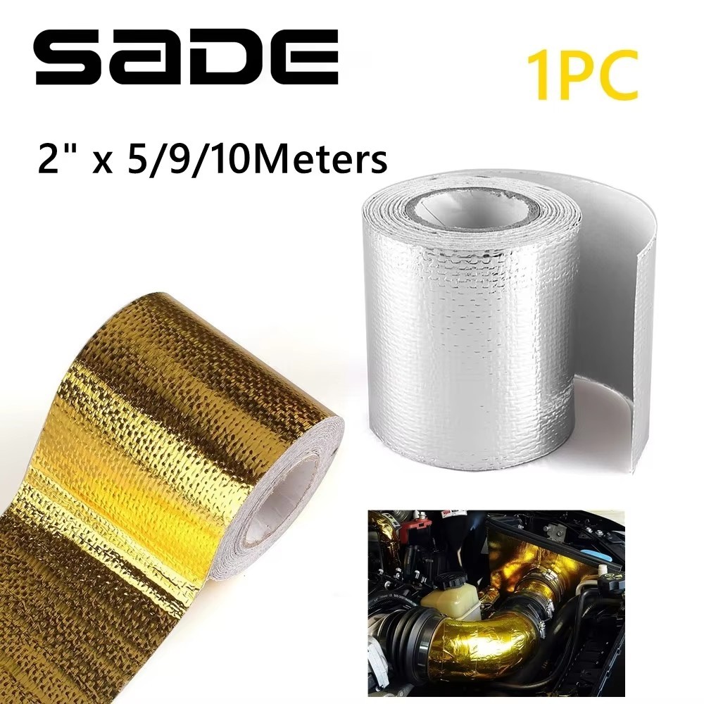 SADE 2 " 5/9/10M Ouro Fita De Escape Térmica Autoadesiva Barreira De Calor Reflexiva Escudo De Isolamento Térmico Envolt