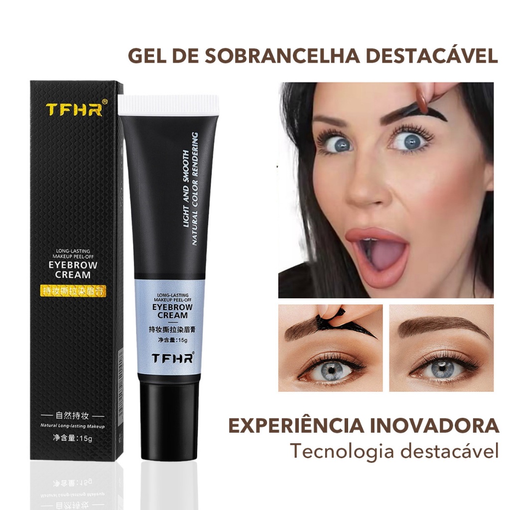 Gel Colorante Descascável para Sobrancelhas - Dura 5-7 Dias, À Prova D'água, Natural, 15g