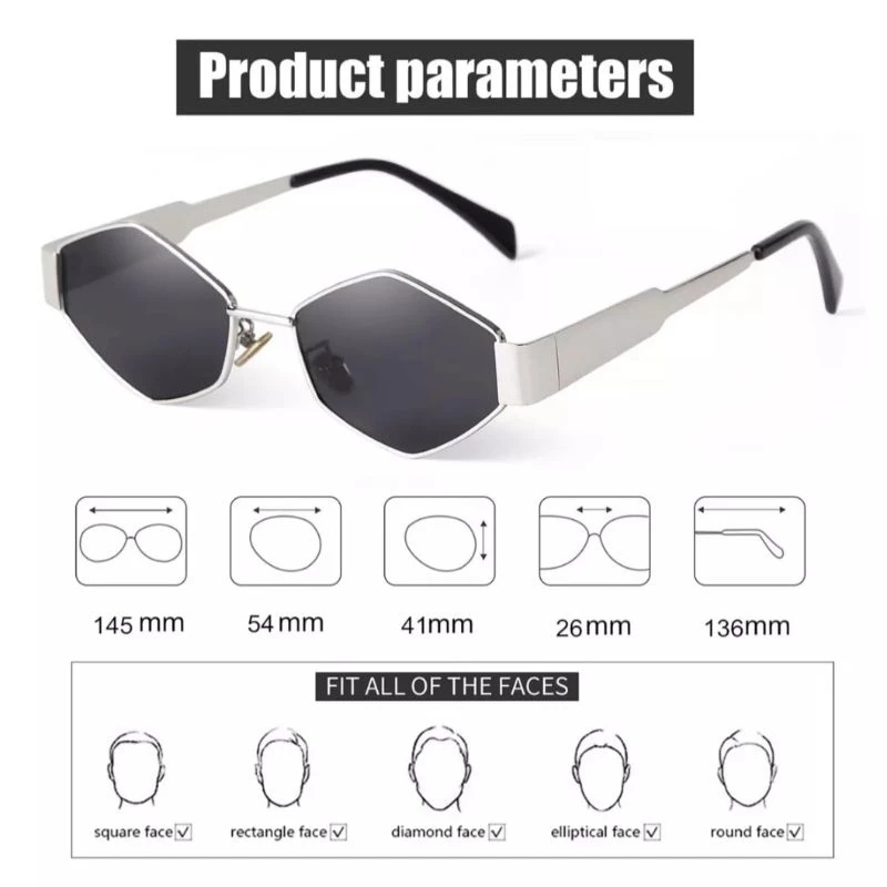 2025 Novos Óculos De Sol Ovais-Produto Mais Vendido , Lentes Poligonais , Armação De metal , Estilo Moderno .