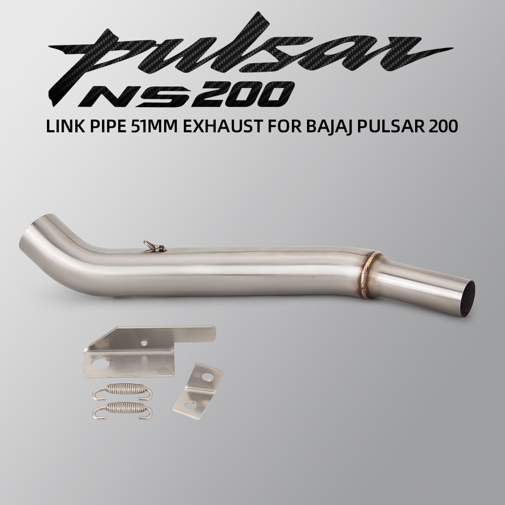 Para NS200 ns 200 BajajPulsarNS200 Motocicleta Escape Modificar Inoxidável 51MM Adaptador Tubo Médio