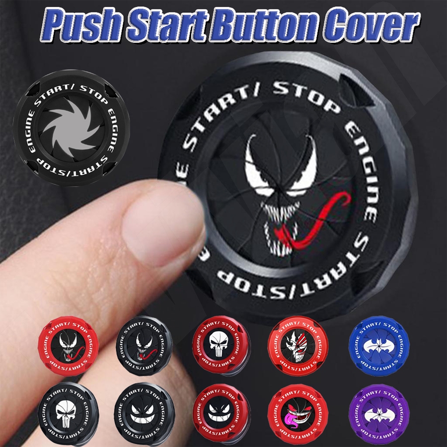 Venom Carro Um Toque Iniciar Capa Decorativa Rotação Ignição Protetora Anti-Risco Start Stop Botão cupionbr