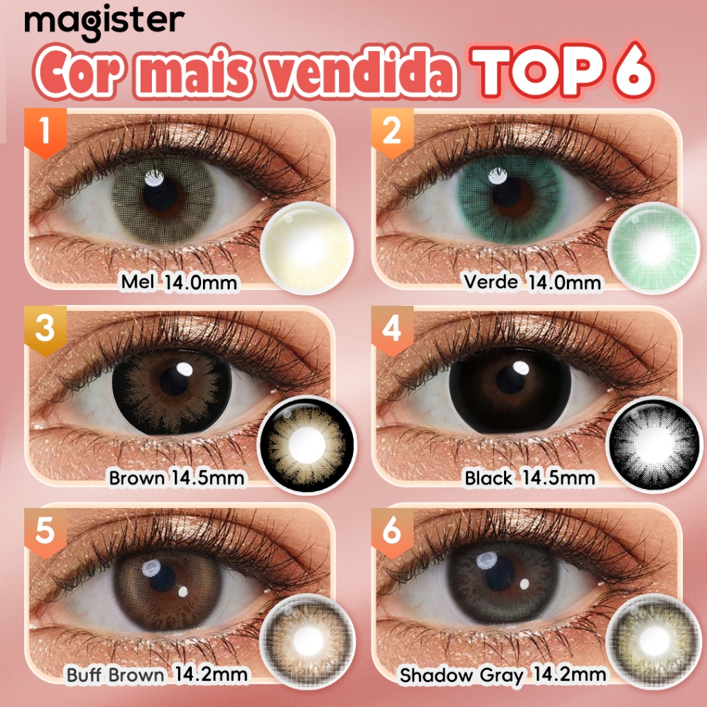 Magister Lentes De Contato Verdes 1 par 6 meses Maquiagem natural para os olhos charme irresistível