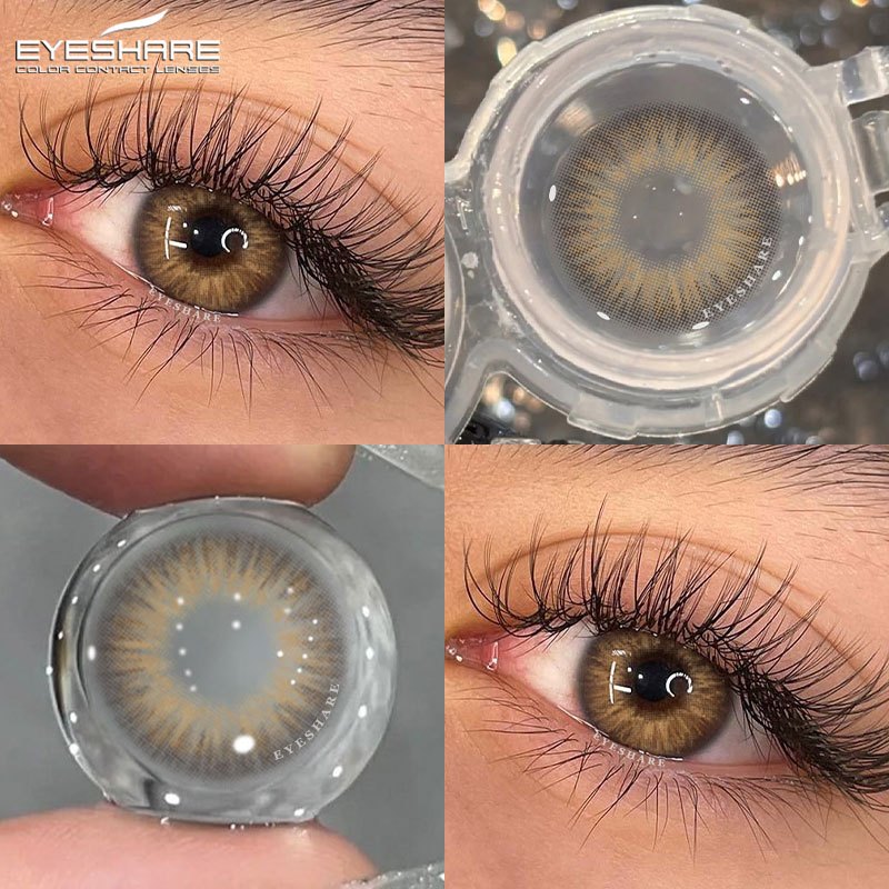 Lentes De Contato Marrons EYESHARE Macias Naturais De 14.0 Mm Descartáveis Anuais