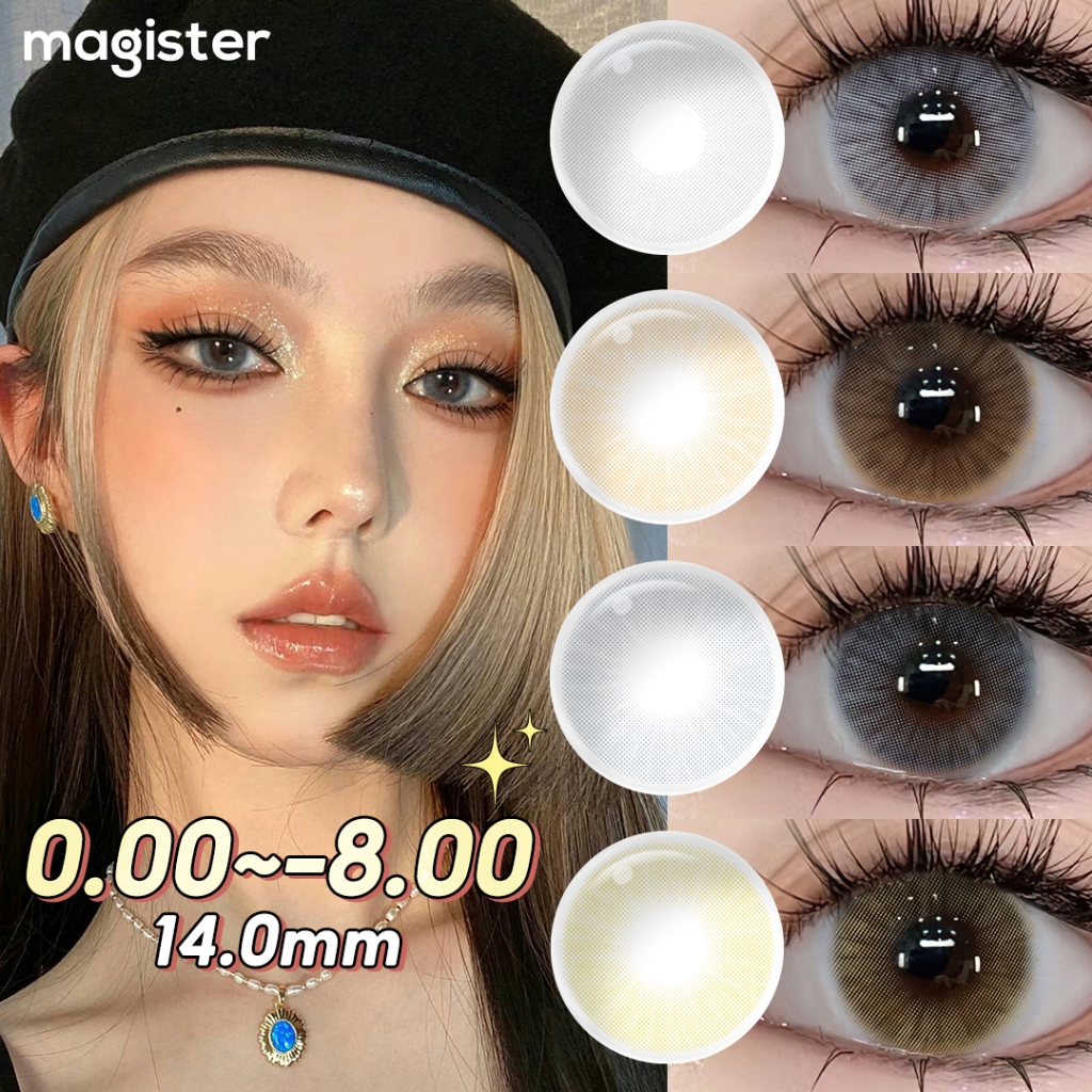 Magister Lente De Contato Com Grau Myopia (0/- 8.00) 14.0mm Natural Colored Sem Anel Para Com Prescrição 6 Meses De Uso