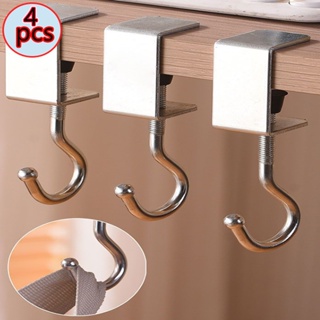 【4pcs】Cremalheira Multifuncional Sem Furos Ganchos Ajustáveis para Mesa + Cabide Lateral Destacável em Oferta na Shopee