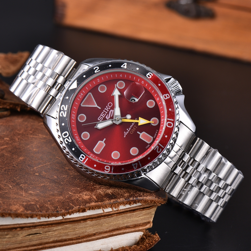Relógio masculino moda Seiko relógio de pulso de quatro mãos relógio mecânico série marca superior GMT