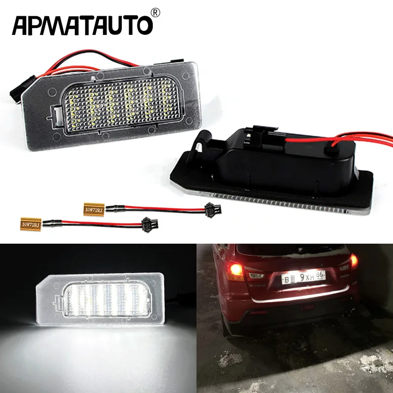 2 Pcs Branco LED Lâmpada De Matrícula Para Mistubishi Outlander PHEV Após Facelift 2018.03-2020.12 OEM # : 8341A132