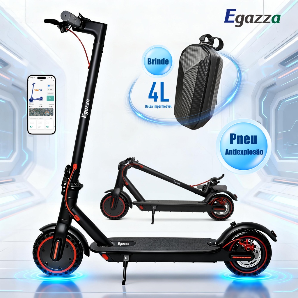 Patinete Elétrico 120Kg Profissional para Scooter 500W Adultos em Ação 30km/h Autonomia de 30Km