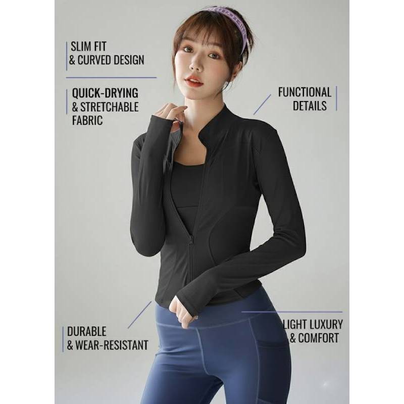 Yoga Correndo De Secagem Rápida Ajuste Superior Manga Longa Quatro Estações Cintura-Pitada Roupa Curvada Para Mulher
