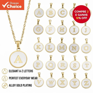 Elegante Alfabeto Az Colar Simples Liga Carta Pingente Corrente Perfeita Para Mulheres Uso Diário Ano Novo Presente Do D