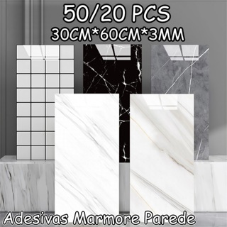 Kit 50/20 Placas Adesiva Mármore 3D Revestimento Autocolante Decoração Quarto Sala Banheiro Impermeável 60CMx30CMx3MM em Oferta na Shopee