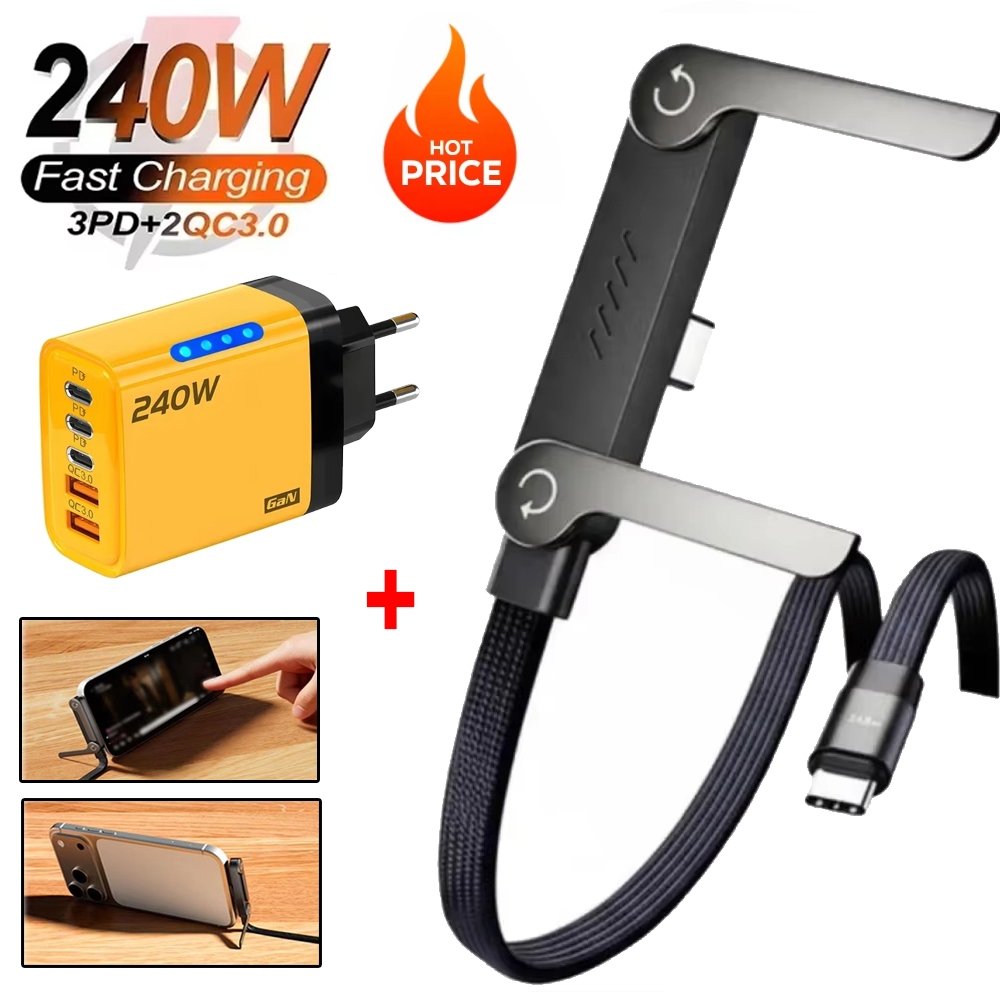 Cabo de carregamento super rápido de 240w suporte de telefone, em forma de L, cabo de carregamento de suporte invisível em Oferta na Shopee