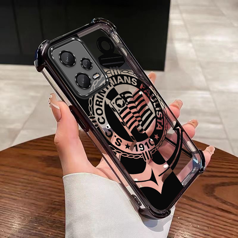 Redmi Note 12 Pro + note12 5G Team Emblem Capa Anti-Queda Corinthians Club De Almofada De Ar Macio