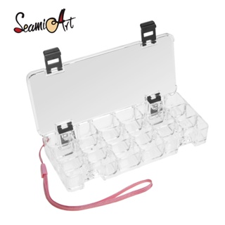 SeamiArt 12 18 Caixa De Pintura Úmida Portátil Paleta Selada Com Alça Corda Almofada De Silicone Para Aquarela Acrílico em Oferta na Shopee