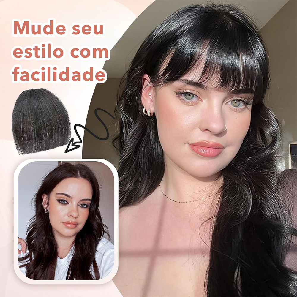 Extensão de Cabelo Invisível com Franja - Sem Costura, Franja Natural para Mulheres, Doce Clip-on para Meninas Natal.