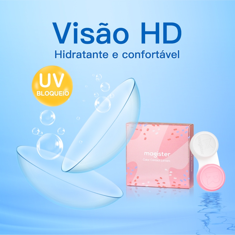 [-1.00~-10.00] Magister Lentes De Contato Com Grau Miopia Natural Transparentes Confortáveis 1 Par 14.0mm 6 Meses