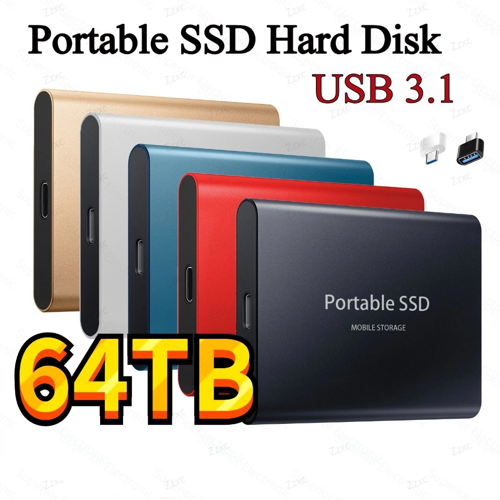 Portátil Ssd Tipo-C Usb 3.1 60tb 30tb 16tb 8tb Disco Rígido 4tb Externo M . 2 Para Mesa De Volta Flash De Memória