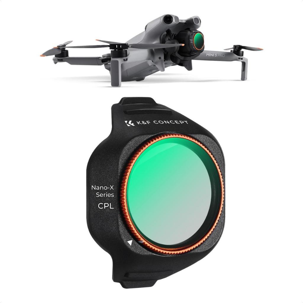 Filtro CPL Polarizadores Circulares K & F CONCEPT Para DJI Mini 5 Pro , Antirreflexo Drone Com 28 Vidro Óptico HD Multir