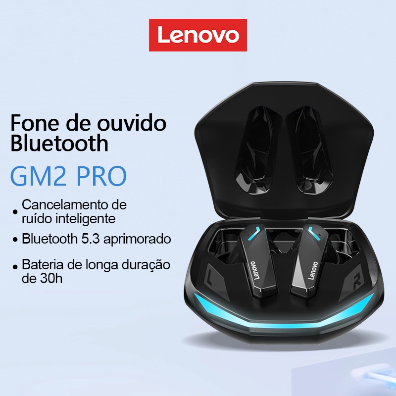 Lenovo GM2 PRO Fones De Ouvido Para Jogos De Baixa Latência Até 30 Horas De Duração Da Bateria À Prova D'água HIFI
