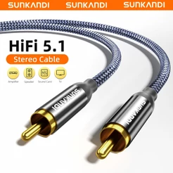 SUNKANDI RCA Para Áudio Subwoofer Cabo De Alta Fidelidade Qualidade De Som TV Placa