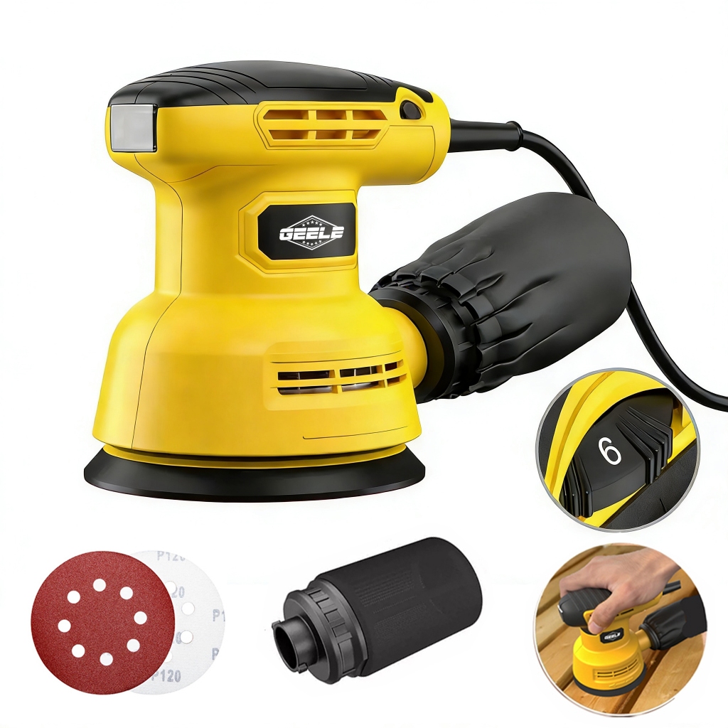 Lixadeira Orbital 600W 110V/220V 5 Polegadas Com Coletor de Pó Aplicável Madeira Metal em Oferta na Shopee