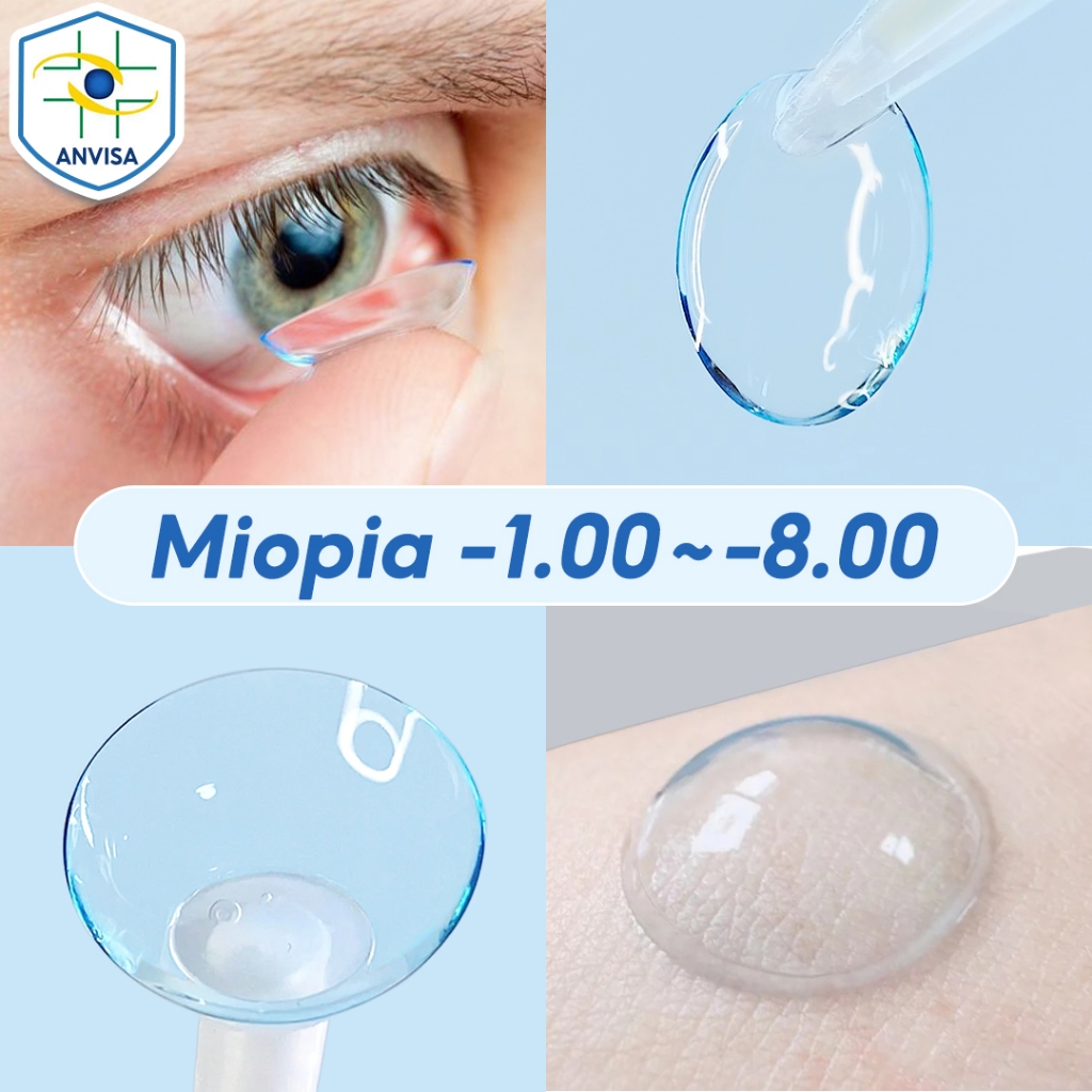 (P :-1.00 ~-8.00) Lentes De Contato Transparentes Myopia 2 Peças Diâmetro 14.0mm Lente Natural Macia Com Caixa De Olhos em Oferta na Shopee