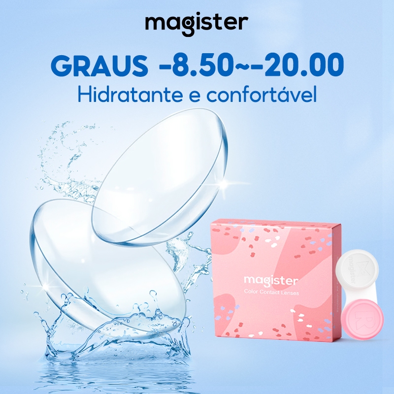 (P :-8,50/- 20,00) Lentes De Contato Magister High-myopia 2 Pcs 14mm Clear Thin Lens Com Caixa Livre 6 Meses De Uso