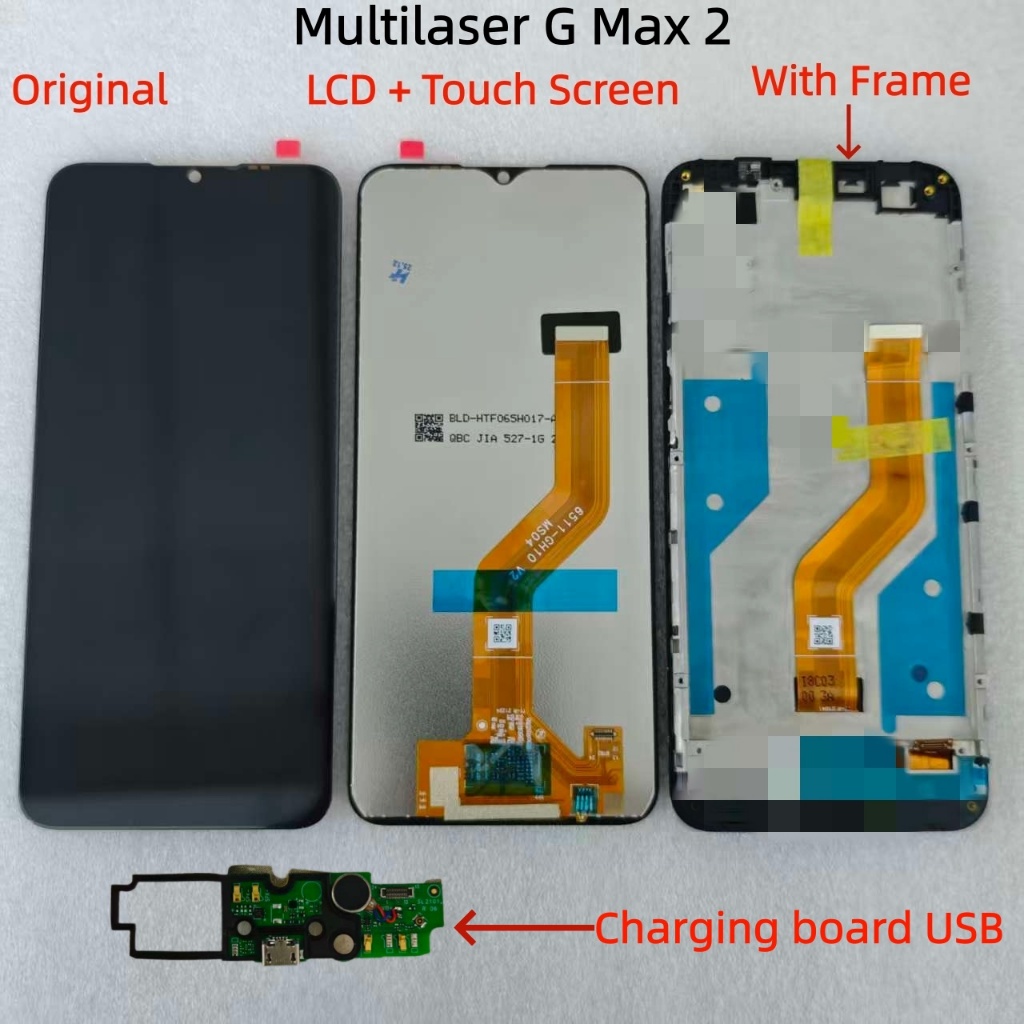 LCD Original Para Multilaser G MAX 2 Display Touch Screen Digitador Assembléia Multi S156 S168 P9156 P9183 E Placa De Ca