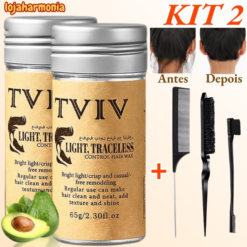 Bastão de Cera para Cabelo Anti-Frizz Frizzy Hair Tidying Creme Suavizante Styling Stick de Cera para Cabelo Sólido