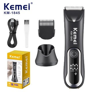 Kemei KM-1845 Aparador De Pêlos De Virilha Masculino Cortador Elétrico À Prova D'água Para Corpo Púbico Kit De Aliciamen em Oferta na Shopee