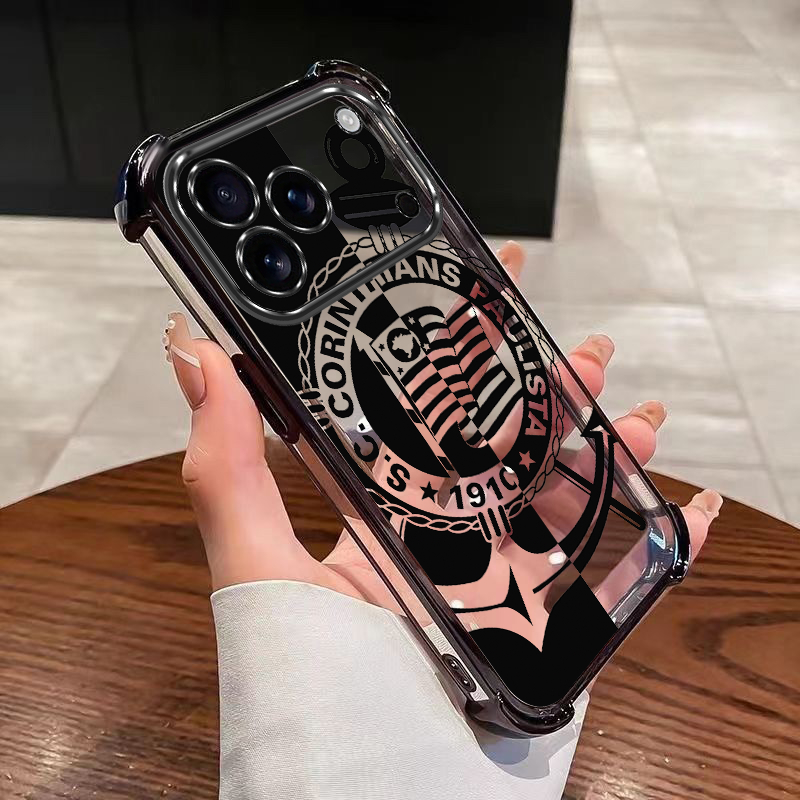 Para iPhone 17 Pro Max iPhone17 Air Team Emblema Capa Anti-Queda Corinthians Club De Almofada De Ar Macio