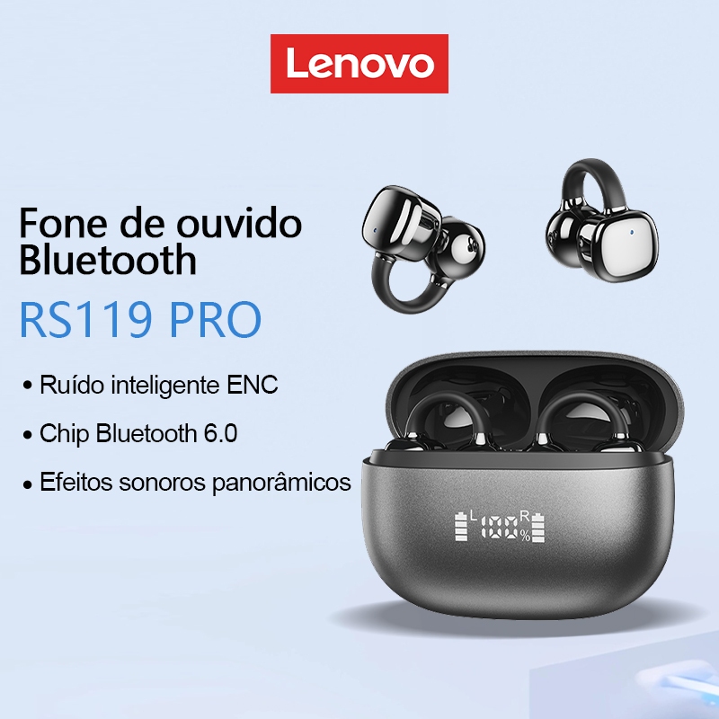 Lenovo RS119Pro Fones de Ouvido Bluetooth Sem Fio, Qualidade de Som HIFI, Redução de Ruído, Bluetooth 6.0 em Oferta na Shopee