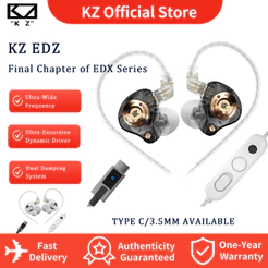 KZ EDZ Fones De Ouvido Intra-Auriculares IEM Dynamic Dual Damping Fone HiFi Com Fio Cancelamento De Ruído Para Jogos