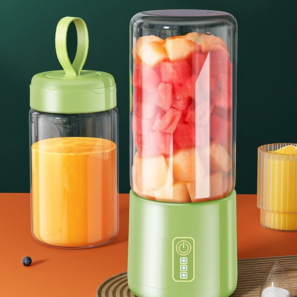 Copo Liquidificador Portátil 400ml 8 Lâminas Elétrico Potente Sem Fio USB Recarregável para Suco e Smoothie Viagem