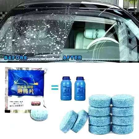 5/10 Peça Limpador De Parabrisa De Carro Detergente Limpa Vidros Concentrado Dose Filme Efervescente Sólido