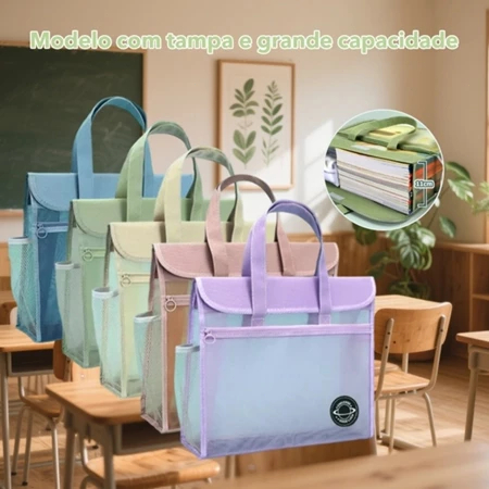 Saco De Arquivo Extra Grosso , Bolsa De Camada Dupla , Armazenamento De Malha Transparente